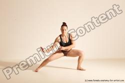 Underwear Martial art Woman White Moving poses Average long colored Dynamic poses Academic